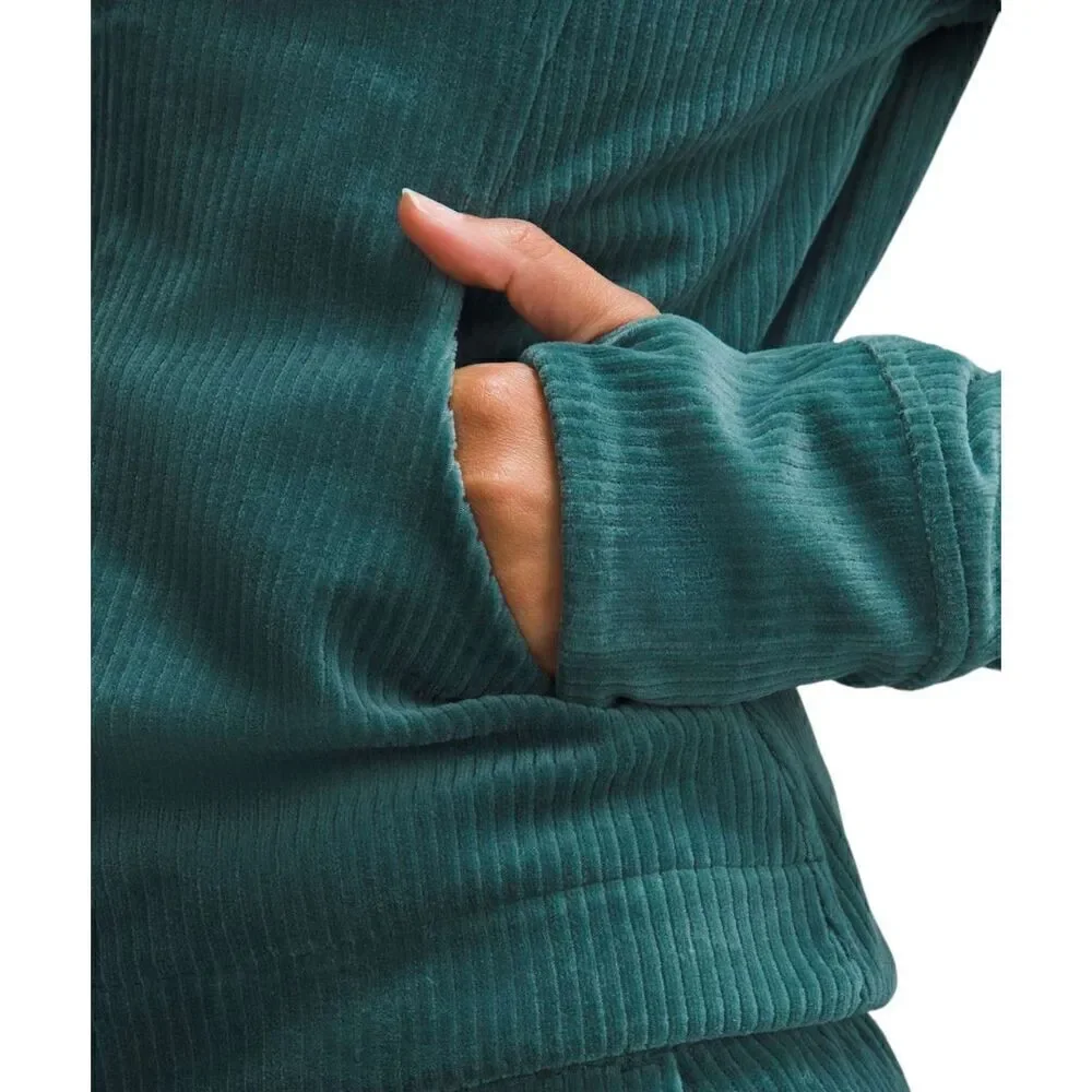 Lululemon Scuba Track Jacket *Velvet Cord Storm Teal